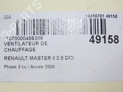 Heater blower motor RENAULT MASTER II Van (FD) 2.5 dCi | BP24358727M62 