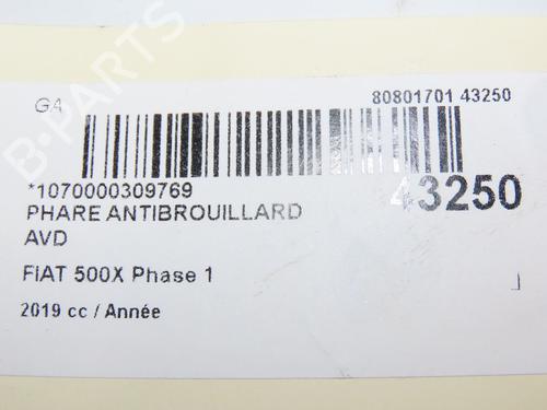 Right front fog light FIAT 500X (334_) 1.3 (334.AXR11) | BP29441818C31