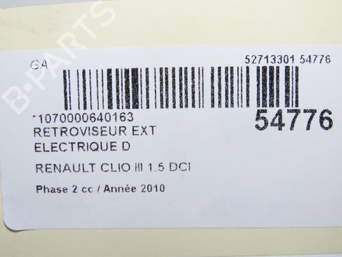 Used Right mirror RENAULT CLIO III (BR0/1, CR0/1) 1.5 dCi (C/BR0G, C/BR1G) (68 hp) 32354755