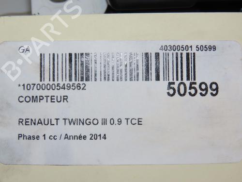 Instrument cluster RENAULT TWINGO III (BCM_, BCA_) 0.9 TCe 90 (BCM9, BCM2) | BP19069196C47 