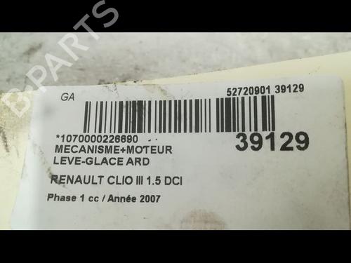 Used Rear right window mechanism RENAULT CLIO III (BR0/1, CR0/1) 1.5 dCi (BR17, CR17) (86 hp) 9607150