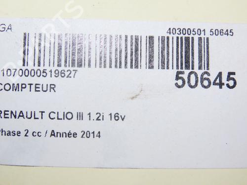 Instrument cluster RENAULT CLIO III (BR0/1, CR0/1) 1.2 16V (BR02, BR0J, BR11, CR02, CR0J, CR11) | BP19689959C47 