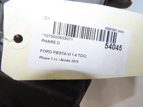 Used Right headlight Right headlight FORD FIESTA VI (CB1, CCN) 1.4 TDCi (68 hp) 33860707 33860707