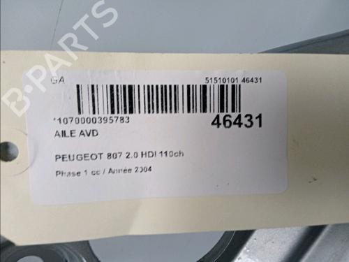 Forskærm Højre PEUGEOT 807 (EB_) 2.0 HDi (107 hp) 14951254