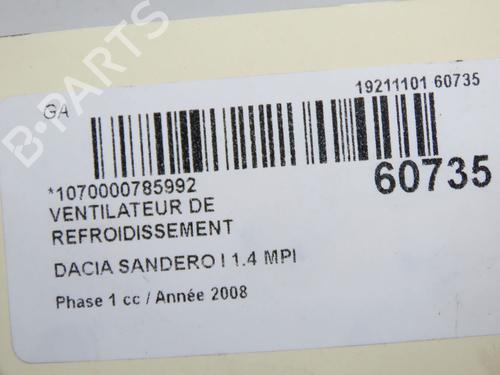 Radiator fan DACIA SANDERO 1.4 (BS0C, BS0A, BS0G, BS1F, BS0E) | BP37479609M35 - Image 5