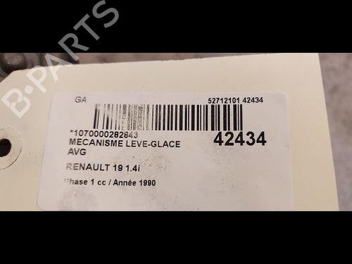 Used Front left window mechanism RENAULT 19 I (B/C53_) 1.4 (80 hp) 9614445