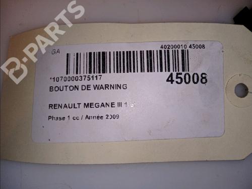 Warning switch RENAULT MEGANE III Hatchback (BZ0/1_, B3_) 1.6 16V Hi-Flex (BZ03) | BP11100806I22 