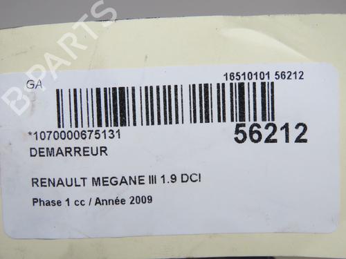 Starter RENAULT MEGANE III Hatchback (BZ0/1_, B3_) 1.9 dCi (BZ0N, BZ0J) | BP32511396M8