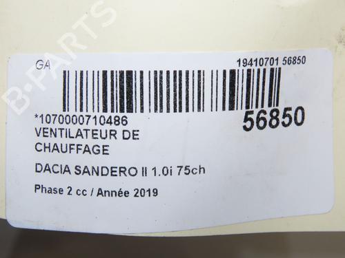 Heater blower motor DACIA SANDERO II 1.0 SCe 75 (B8JC, B8JD, B8NC) | BP32377308M62 - Image 7