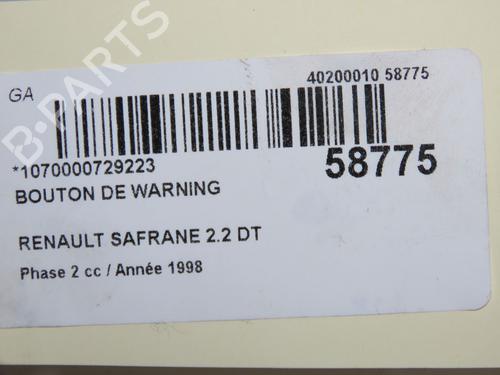 Used Warning switch Warning switch RENAULT SAFRANE II (B54_) 2.2 dT (B54G) (113 hp) 33633910 33633910