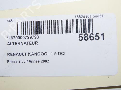 Alternator RENAULT KANGOO (KC0/1_) 1.5 dCi (KC07) | BP36246559M7 - Image 9