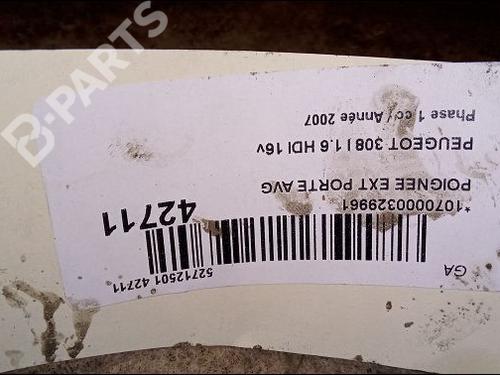 Front left exterior door handle PEUGEOT 308 I (4A_, 4C_) 1.6 HDi | BP9619159C128 