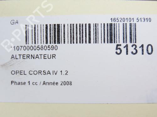 Generator OPEL CORSA D (S07) 1.2 (L08, L68) (80 hp) 28801425