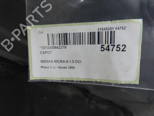 Hood NISSAN MICRA III (K12) 1.5 dCi | BP29045760C1 