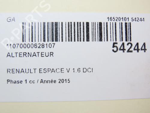 Used Alternator RENAULT ESPACE V (JR_) 1.6 dCi 160 (160 hp) 28829142