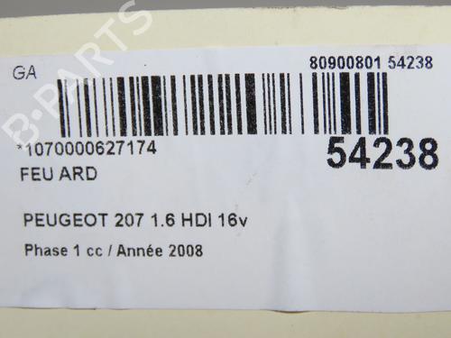 Used Right taillight PEUGEOT 207 (WA_, WC_) 1.6 HDi (90 hp) 32223427