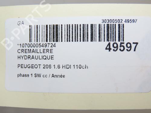 Used Steering rack PEUGEOT 206 SW (2E/K) 1.6 HDi 110 (109 hp) 19319462