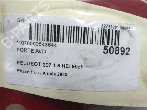 Used Right front door PEUGEOT 207 SW (WK_) 1.6 HDi (90 hp) 19668686