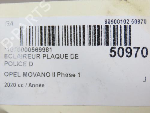 Licence plate light OPEL MOVANO B Van (X62) 2.3 CDTI RWD (FV) | BP23144948I40 - Image 4