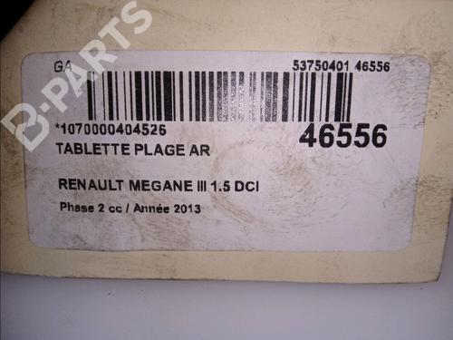Rear parcel shelf RENAULT MEGANE III Hatchback (BZ0/1_, B3_) 1.5 dCi (BZ09, BZ0D, BZ1W, BZ29, BZ14) | BP11361269C85 