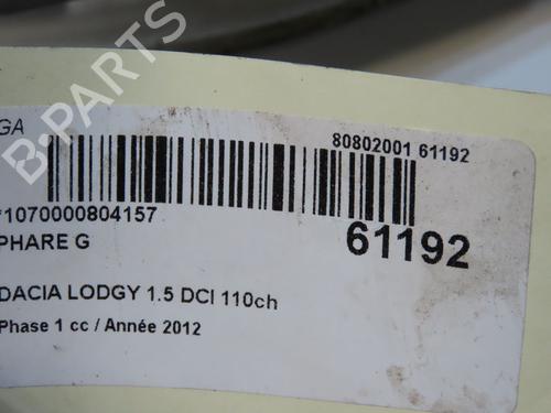 Venstre forlygte DACIA LODGY (JS_) 1.5 dCi (JSMC, JSAF) | BP38915866C28  - Image 5