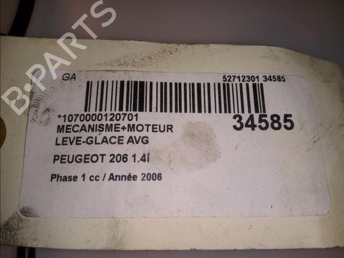 Used Front left window mechanism PEUGEOT 206 Hatchback (2A/C) 1.4 i (75 hp) 9598284