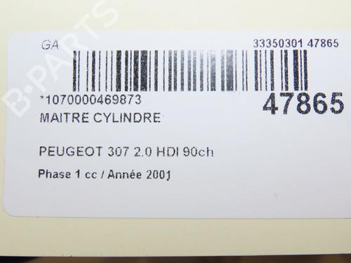 Used Brake master cylinder PEUGEOT 307 (3A/C) 2.0 HDi 90 (90 hp) 15492239