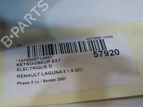 Used Right mirror Right mirror RENAULT LAGUNA II (BG0/1_) 1.9 dCi (BG1A, BG1V) (130 hp) 33744823 33744823