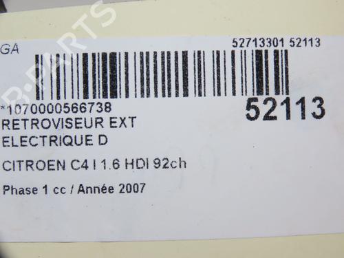Right mirror CITROËN C4 I (LC_) 1.6 HDi | BP22774552C27 