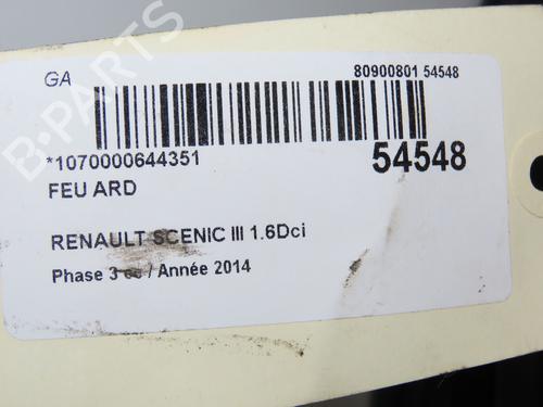 Used Right taillight RENAULT SCÉNIC III (JZ0/1_) 1.6 dCi (JZ00, JZ12) (130 hp) 30265378