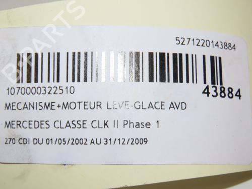 Used Front right window mechanism MERCEDES-BENZ CLK (C209) CLK 270 CDI (209.316) (170 hp) 18148753