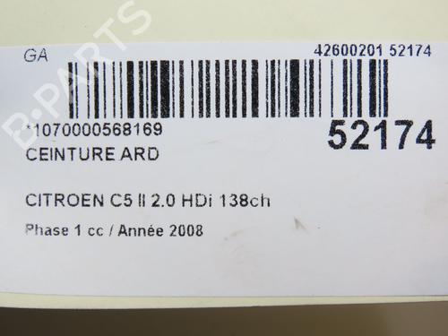 Rear right belt tensioner CITROËN C5 III (RD_) 2.0 HDi (RDRHD8, RDRHDJ, RDRHR8, RDRHRJ) | BP28968097C90 