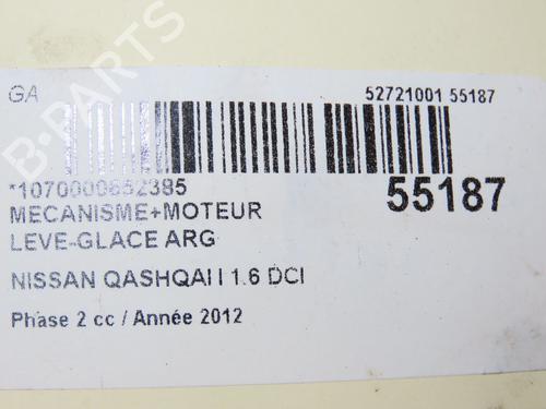 Used Rear left window mechanism NISSAN QASHQAI I (J10, NJ10) 1.6 dCi All-wheel Drive (130 hp) 29045770