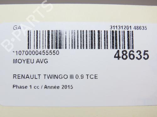 Used Right front steering knuckle RENAULT TWINGO III (BCM_, BCA_) 0.9 TCe 90 (BCM9, BCM2) (90 hp) 28829836