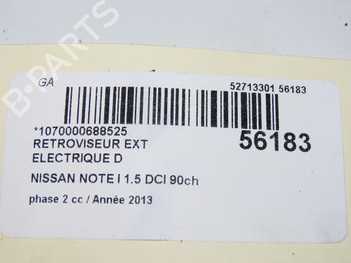 right-mirror-nissan-note-e11-ne11-2005-2006-2007-2008-2009-2010-2011-2012-2013-31796648 main image