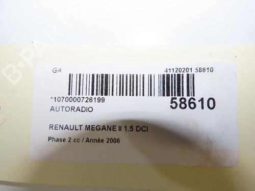 Used Radio Radio RENAULT MEGANE II Estate (KM0/1_) 1.5 dCi (KM16, KM1E) (106 hp) 33893127 33893127