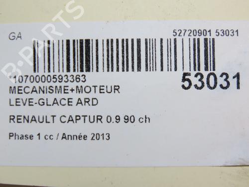 Rudehejsemekanisme Højre bagtil RENAULT CAPTUR I (J5_, H5_) 0.9 TCe 90 (90 hp) 28831799