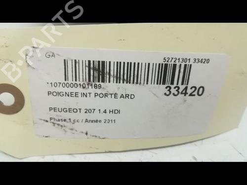 Used Rear right interior door handle PEUGEOT 207 (WA_, WC_) 1.4 HDi (68 hp) 9597259
