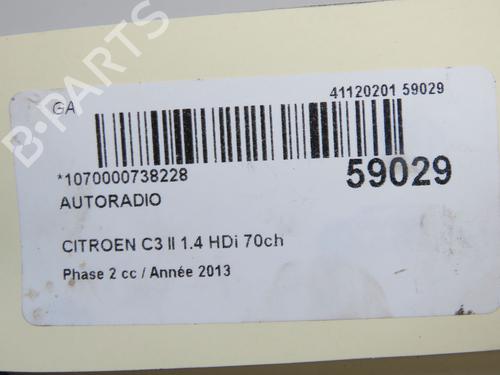 Bilradio Bilradio CITROËN C3 II (SC_) 1.4 HDi 70 (SC8HZC, SC8HR0, SC8HP4) (68 hp) 37479635 37479635