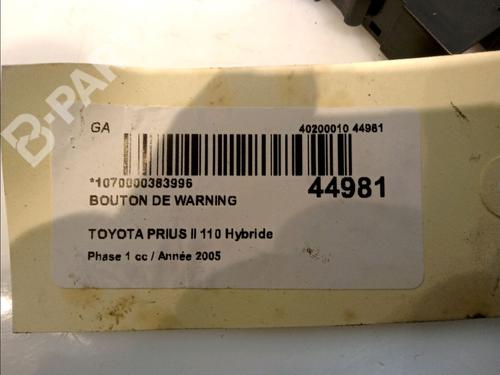 Warning switch TOYOTA PRIUS Liftback (_W2_) 1.5 Hybrid (NHW20_, NHW20R) | BP11100802I22 