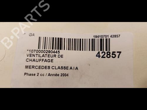 Heater blower motor MERCEDES-BENZ A-CLASS (W168) A 170 CDI (168.009, 168.109) | BP23172529M62 