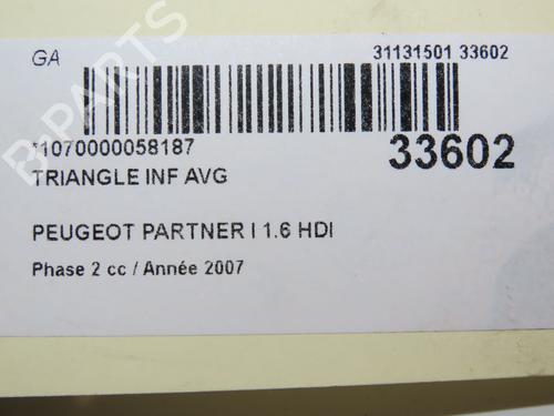 Used Left front suspension arm PEUGEOT PARTNER MPV (5_, G_) 1.6 HDi 90 (90 hp) 14876462