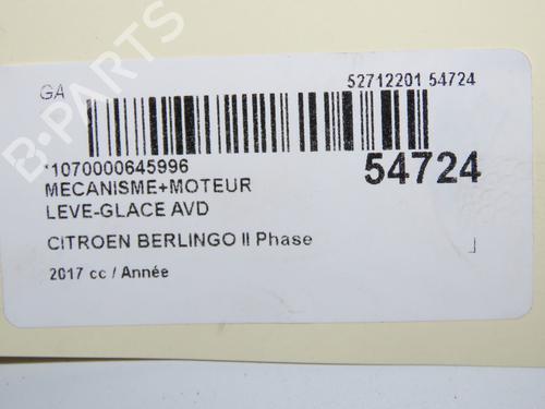 Rudehejsemekanisme Højre foran CITROËN BERLINGO MULTISPACE (B9) 1.2 PureTech 110 | BP36283664C23 - Image 5