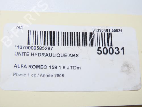 Used ABS pump ALFA ROMEO 159 (939_) 1.9 JTDM 16V (939AXC1B, 939AXC12) (150 hp) 31372081