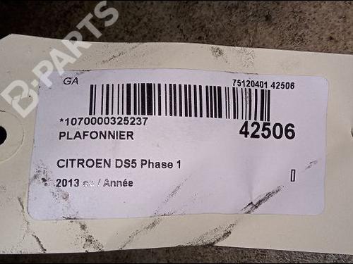 Interior roof light CITROËN DS5 2.0 HDi 165 Hybrid4 4x4 | BP9618708I8