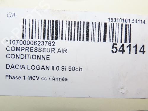 Used AC compressor DACIA LOGAN MCV II TCe 90 (K8M1, K8MA, K8AC) (90 hp) 28801477
