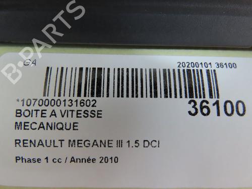 Gearbox RENAULT MEGANE III Hatchback (BZ0/1_, B3_) 1.5 dCi (BZ09, BZ0D, BZ1W, BZ29, BZ14) | BP23172593M3 