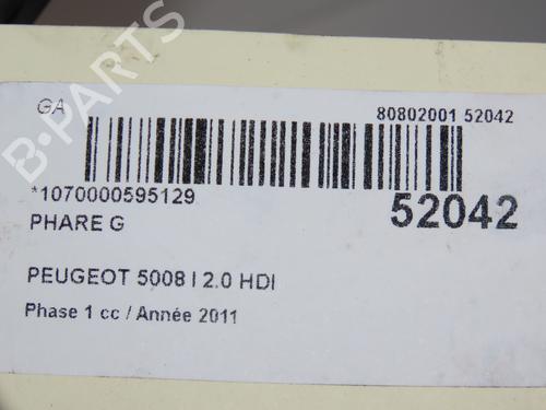 Left headlight PEUGEOT 5008 (0U_, 0E_) 2.0 HDi 150 / BlueHDi 150 | BP28832528C28 