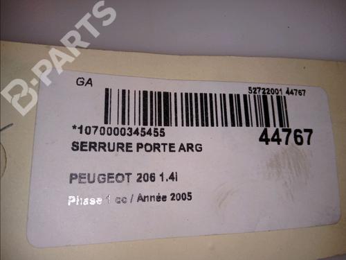 Rear left lock PEUGEOT 206 Hatchback (2A/C) 1.4 i | BP11724939C100 