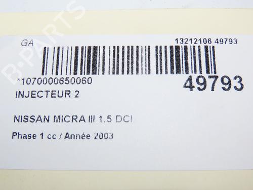 Used Injector NISSAN MICRA III (K12) 1.5 dCi (82 hp) 28828919